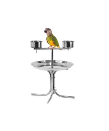 Cage Parrot Stand Stainless Steel Parrot Stand Disc Display Stand Macaw is Used for Medium and Large Parrots Canaries Love Birds Birdcages Decor (Size : Small) (Large) ()