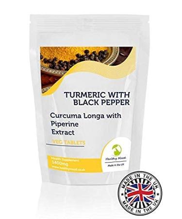 Turmeric with black pepper 90 tablets curcuma longa with piperine extract 1400mg health dietary supplement nutrition - healthy Mood