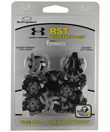 SOFTSPIKES Ua/Silver Tornado Fast Twist 3.0 Clamshell Cleats 18 Count Black (001)/Silver