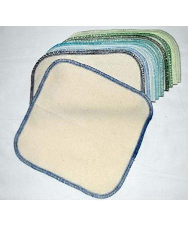 Set of 10 1 Ply Organic Cotton Flannel Washable Baby Wipes, 8x8 Inches, Blues and Greens - Buy Online on GoSupps.com