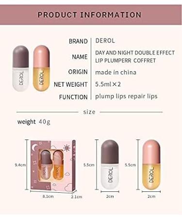 2 Pcs Lip Plumper Set Natural Makeup Plumping Lip Gloss Lip Care Serum Kit For Derol Lip Plumper Lip For Fuller Hydrated Beauty Lips (Set A) - Buy Online on GoSupps.com