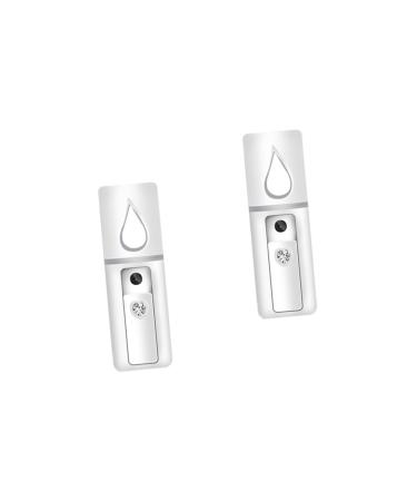 Beatifufu 2pcs Face Sprayer Cool Face Mist Steamer Mini Face Humidifier Handheld Facial Sprayer White