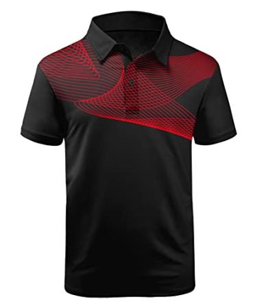ZITY Golf Polo Shirts for Men Short Sleeve Athletic Tennis T-Shirt 035-red X-Large