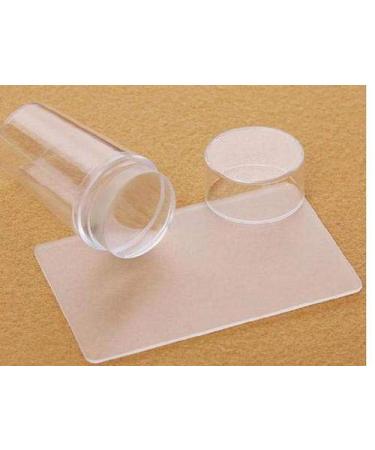 Aokeeu Clear Nail Art Stamper Scraper Set Transparent Silicone Marshmallow Nail Stamp Manicure Printing Tool DIY Clear