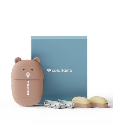 Portable Bear Style Women's Razor for Travel - Manual Shaver with 2 Safety Cartridges & Skin Care Soap Set - Buy Online on GoSupps.com