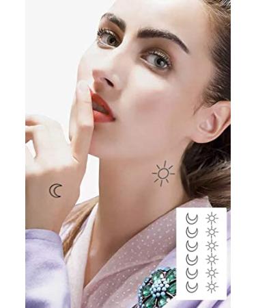 36 Pcs Sun Moon Minimalist Temporary Tattoos | Waterproof Body Art for Men, Women, Kids | Small 10.5 * 6cm Sheets - Buy Online on GoSupps.com