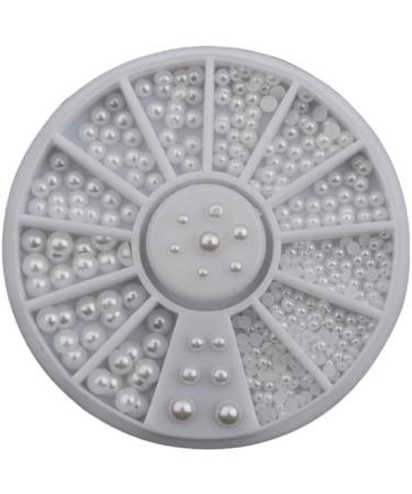 4 Pack Pearl Nail Art Decoration White Pearl Cream Pearl Pearlescent Iridescent Mermaid Unicorn Beads Pearls Charms 3D Flat Back Gemstones - Buy Online on GoSupps.com