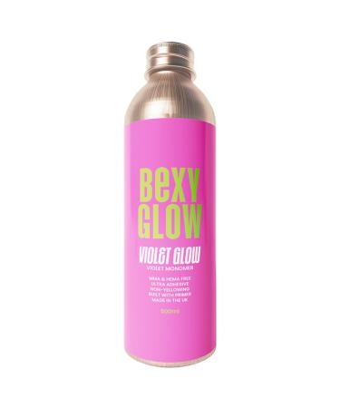 BEXY GLOW VIOLET GLOW 500ML - Acrylic Liquid Violet Monomer Acrylic Monomer Liquid Professional MMA-Free HEMA-Free Monomer Non-Yellowing Formula - 8.45OZ