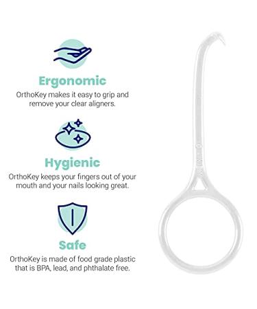 OrthoKey Clear Aligner Removal Tool (4-Pack) - Teeth Invisalign Remover - Fits in Dental Case - Small Size - White - For Invisible Braces & Retainers - Dental Care Essential - Buy Online on GoSupps.com