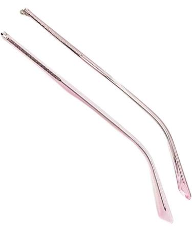 Deebow Glasses spare bar yewear leg transparent pink metal-brass hill-poor single tooth plastic placema substance repair parts 1 pair