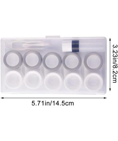 Buy 5 Pairs Contact Lens Cases - Travel-Friendly Eye Lens Boxes for Women - Stylish White & Gray Pupil Containers - Buy Online on GoSupps.com