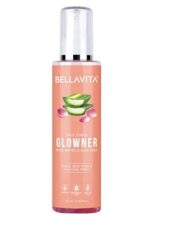 Luxe Bella VI TA Organic Face Toner Alcohol Free Rose Water 200ml Pore Minimizing Tightening Natural Toner Spray f or Glowing Skin - All Skin Types