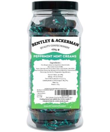 Chocolate Peppermint Creams (450g) Original Chocolate Peppermint Creams Sweets in a Gift Jar By Bentley & Ackerman's Sweet Shop. - Buy Online on GoSupps.com