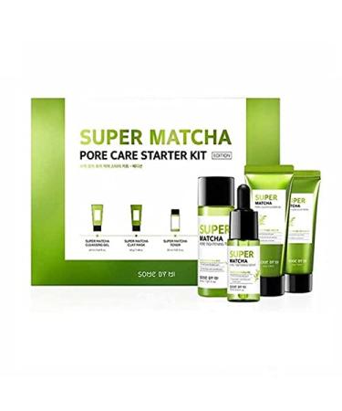 SOME BY MI Super Matcha Pore Care Starter Kit - Toner Serum Cleansing Gel & Clay Mask for Sebum Anti-Wrinkle & Trouble Care | Facial Skin Care Set - International Shipping Available - Buy Online on GoSupps.com