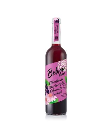 Belvoir Farm Elderflower Elderberry and Echinacea Cordial 500ml Bottle Purple 500 ml (Pack of 1)