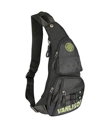 INNTURT Nylon Sling Chest Bag Daypack Bicycle Travel Gym Backpack Stylec-black
