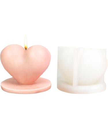 3D Love Heart Silicone Candle Making Molds with Base - Ideal for Candles, Soap, Wax, and Chocolate DIY Crafts - Buy Online on GoSupps.com