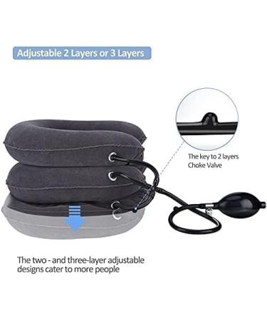 JLASDR Inflatable Neck Protector - Adjustable Neck Stretcher & Comfortable PVC Support Pillow in US Shape - Soft Purple - Buy Online on GoSupps.com