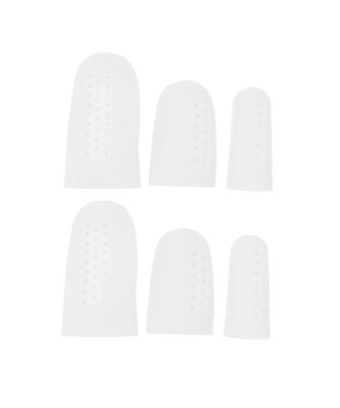 FRCOLOR High Heel Protectors 8 Pairs Toe Cover Silicone Gel Foot Protectors for Feet Thumb Valgus Orthosis Foot Pain Ease Device Toe Orthotic White Sole of Foot Isolator Sebs