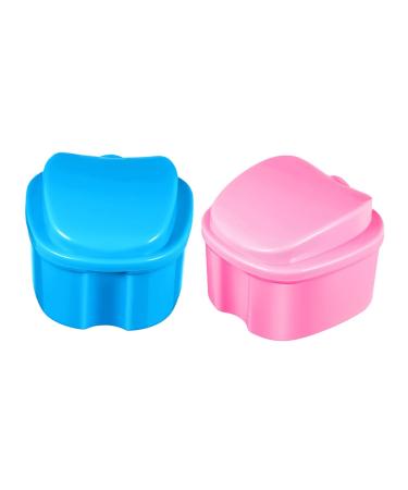 Housoutil 2st tooth box container box made of plastic container incorrect teeth prosthesis cup retainer case main dental replacement accessories travel cleaning box ABS