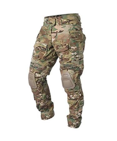 IDOGEAR Men G3 Combat Pants Multicam Camouflage with Knee Pads Airsoft Hunting Paintball Tactical Outdoor Trousers Multi-camo Medium