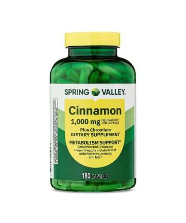 Generic Spring Valley Cinnamon Plus Chromium 1 000 mg 180 Count Capsules - Natural Dietary Supplement for General Wellness & + Sticker Dri Store