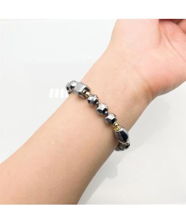 MuYu Art Faceted Bead Terahertz Bracelet Energy Healing Stone Magnetic Therapy Terahertz Bracelet 7 Inches for Women Men Adjustable Terahertz Bracelet - Buy Online on GoSupps.com