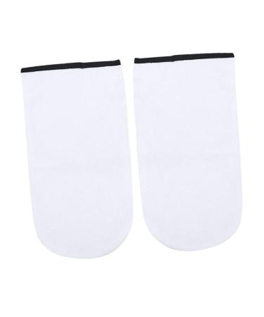 POPETPOP Moufles Hydratants Bain de Paraffine 2 Paires Taille Unique Isolants Thermiques pour Soin des Mains Spa Blanchissants Blancs
