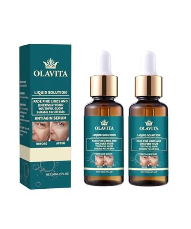 Olavita Facial Serum Olavita Liquid Solution Anti Aging Serum Upgraded version Promotes Skin Collagen Production smoothes wrinkles and fine lines (2PCS)