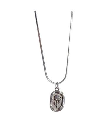 Oralgo's irregular vintage necklace with rose trailer for women luxurious collarbone chain party jewelry wedding Valentine's Day go home