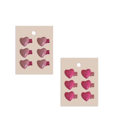 12pcs Pink Mini Heart Duckbill Clips - Cute Hair Barrettes for Temperament Hair Styles | MGPFERD - Buy Online on GoSupps.com