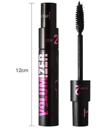 Long Thick Lashes Duo Mascara 2 in 1 Long Lasting Mascara Dual-Use Natural Thickening Black Mascara Waterproof 4D Silk Fiber Eyelash Lengthening Mascara for Women (2 PCS) - Buy Online on GoSupps.com
