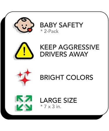 2-Pack Baby On Board Sticker for Cars, Trucks, Vans - Waterproof Safety Sign Decal for Kids - Skateboarding, BMX, Sports - Great Baby Shower Registry Gift (White/Red) - Buy Online on GoSupps.com