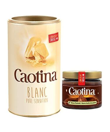 Caotina Blanc Pure Sensation White Drinking Chocolate Powder (1x 500g) et Caotina Original Chocolate Cream Spread (1x300g) qualit suisse durable et certifi