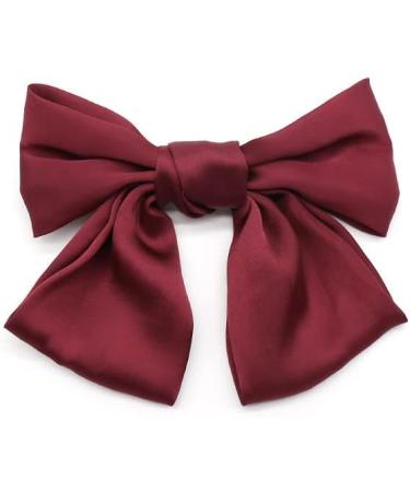 Large Bow Hair Bow Hair Clip Women Satin Hair Clips Satin Large Bow For Party Birthday Party Wedding 2 Colors - Buy Online on GoSupps.com