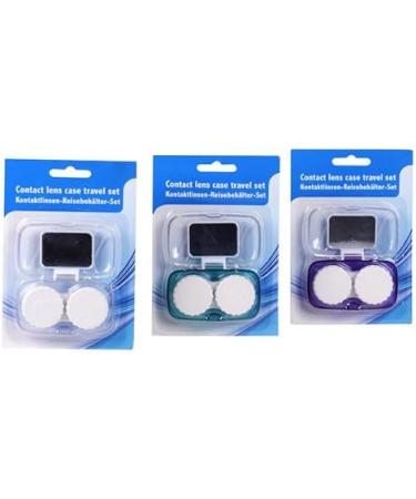 Buy Contact Lens Case Travel Set with Mirror - Clear Purple Green | Fast International Shipping - Buy Online on GoSupps.com