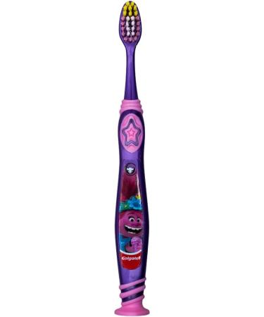 Colgate Kids Trolls Toothbrush - Pack of 4, Extra Soft Bristles, Ages 5+, Suction Cup, Assorted Colors - Buy Online on GoSupps.com