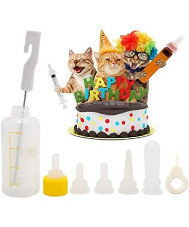 FJNATINH Kitten Puppy Feeding Bottles - Newborn Small Animals Milk Bottles with Replacement Nipples | Pet Feeder Set - Buy Online on GoSupps.com