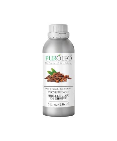 PUROLEO Clove Bud Essential Oil 8 Fl Oz/236 ML (Packed in Canada) 100% Pure and Natural Steam Distilled for Aromatherapy Unleash The Spicy Warm and Invigorating Aroma 8 Fl Oz (Pack of 1)