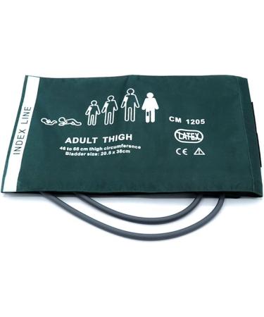 Universal NIBP Cuff for AdultThigh 46-66cm Double Tube Reusable Nylon Replacement Blood Pressure Cuff No Connector. Thigh Green Nylon+dual Tubes