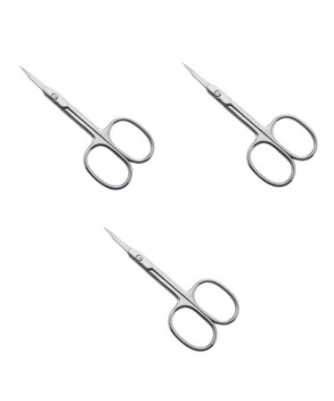 FRCOLOR 3pcs Tip Scissor Beard Mustache Unisex Eyebrow Kit Grooming Trimmer Women Razor Universal Men and Women Eyelash Mx3pcs Silverx3pcs