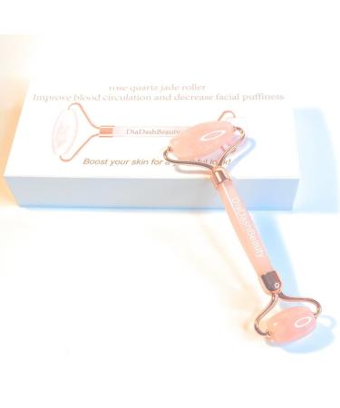 Rose Quartz Jade Roller- Rose quartz Face Roller  natural  beauty skin care tool massager for face  neck  eyes  and body muscle tension reliever. Reduces facial puffiness  fine lines & wrinkles.