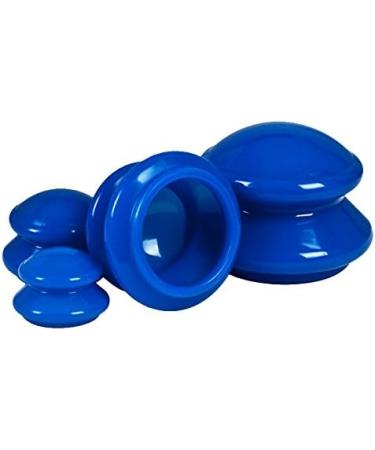 OFKPO Anti Cellulite Cup Set | 4 Silicone Cupping Cups for Muscle Relief & Beauty Therapy Massage - Blue - Buy Online on GoSupps.com