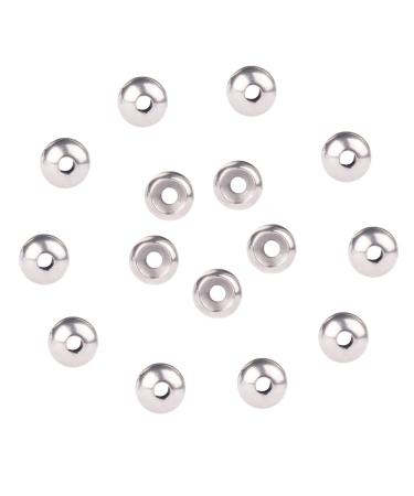 MUUNN 100pcs 1.5-6.4mm Fly Tying Countersunk Tungsten Beads Four Colors Nymph Flies Head Material Nymph for Fly Fishing SILVER 1.5MM