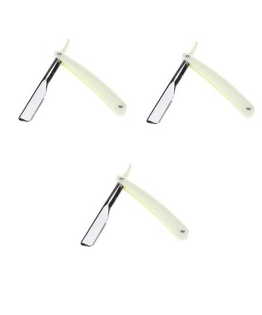 Minkissy 3 pieces of men's razor men's razor men's shaver balder razor for men head barbara razor razor razor made of metal hand razor for safe razor Straight