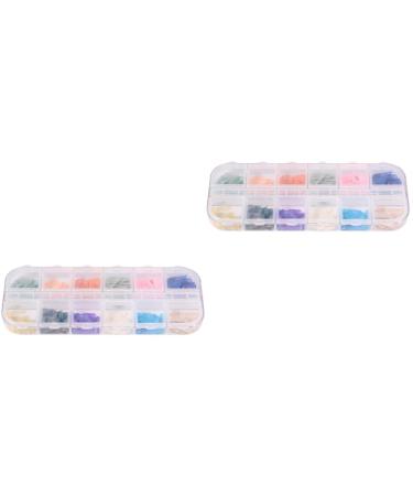 FOMIYES 2 Boxes Rhinestones for Nails Crystal Decor Nail Diamond Gems Nail Art Rhinestones Manicure Patches Nail Art Rivets Nail Art Supplies Glass Ornaments Nail Decals Decorations Shell
