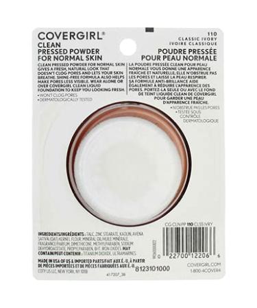 Covergirl Clean Pressed Powder Classic Ivory 0.39 oz - Single Pack - Buy Online on GoSupps.com