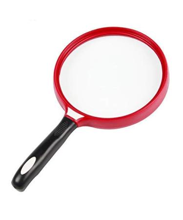 Magnifier Magnifying Glass 10 Times Old Man Reading Handheld High-Definition Glass Large Diameter 130Mm to See Map Book 13 cm Diameter Glass Lens Non-Slip Handle Lofty Ambition