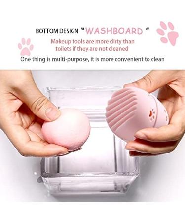 Makeup Sponge Makeup sponge holders Cosmetic Sponge puff Storage Box Portable travel washable Environmentally Silicone Makeup tool accessories Makeup Sponge Holder(Deep blue) - Buy Online on GoSupps.com