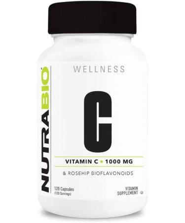 NutraBio Vitamin C with Rose Hips - 1000mg Capsules for Healthy Bones, Teeth, and Immune Function - Buy Online on GoSupps.com